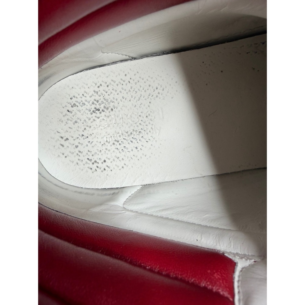 Gucci Ace High Top Red Leather Sneakers Interlocking G Logo 625672 Mens 7 US 8 - Picture 7 of 13